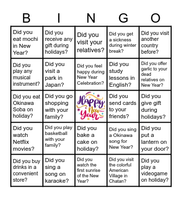 NEW YEAR BINGO Card