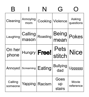 Kaitlynn Bingo Card