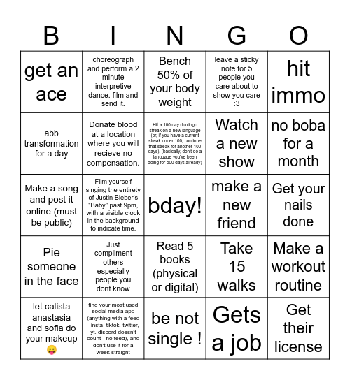 7 Bingo Card