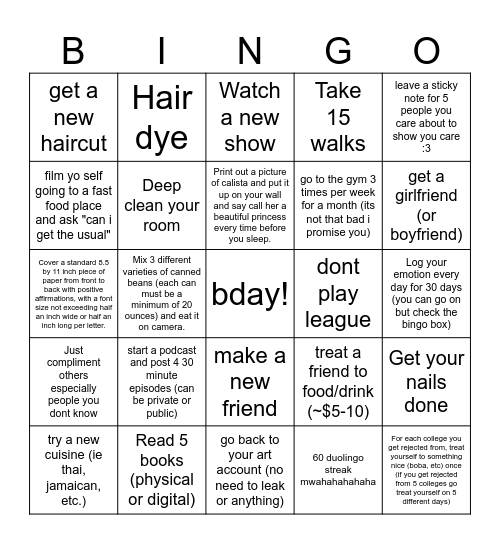 sofa Bingo Card