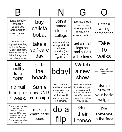 jason Bingo Card