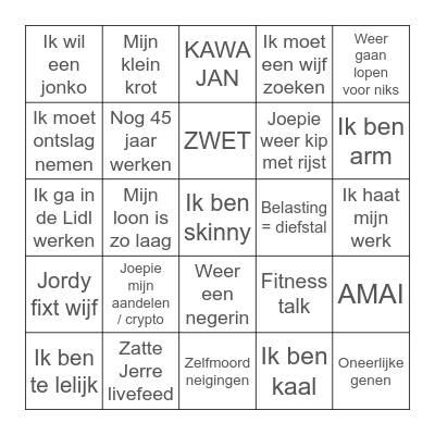 Jerre's FB Bingo Card