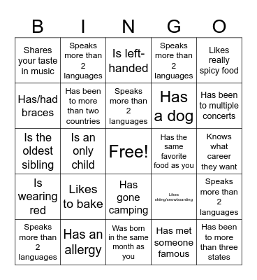 Icebreaker Bingo: Find Someone Who Bingo Card
