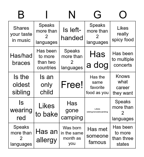 Icebreaker Bingo: Find Someone Who Bingo Card