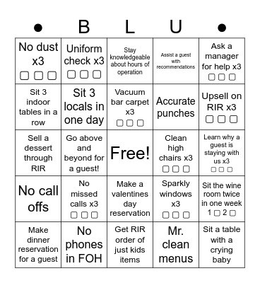 Hostess Bingo Card