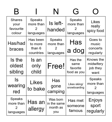 Icebreaker Bingo: Find Someone Who Bingo Card