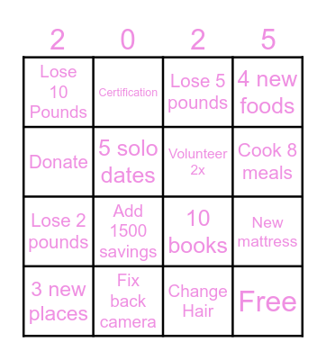 2025 Bingo Card