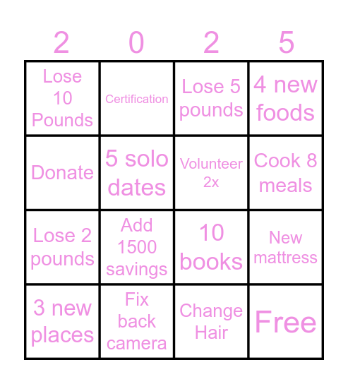 2025 Bingo Card