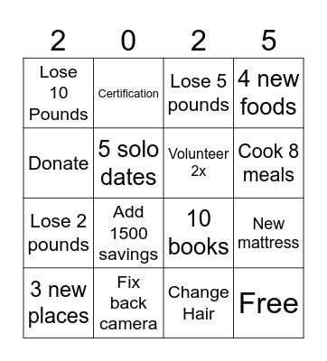 2025 Bingo Card