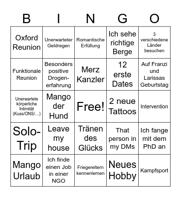 2025 Bingo Card
