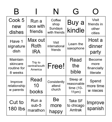 2025 Bingo Card