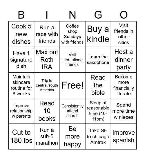 2025 Bingo Card