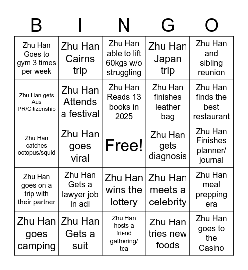 Bingo 20205 Bingo Card