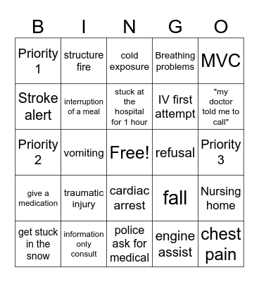 EMS BINGO Card
