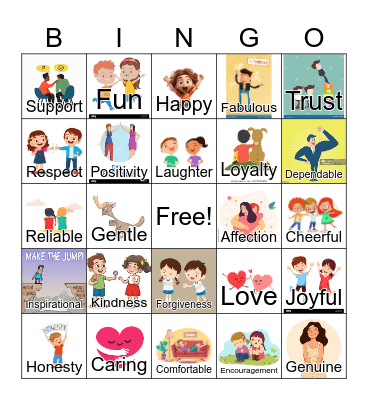 Friendship Bingo Card