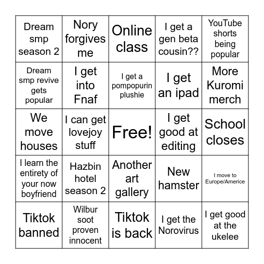 2025 bingo Card