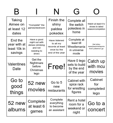 2025 Bingo Card