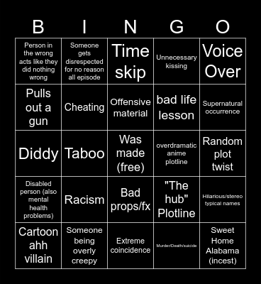 Tomorrow's teachings bingo Card
