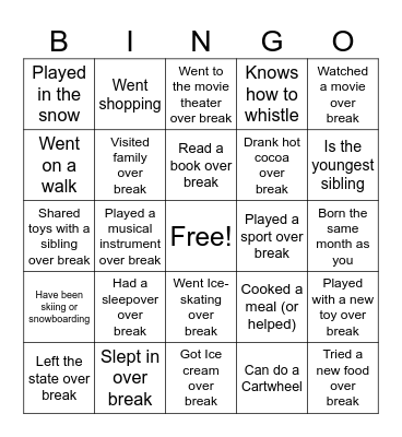 Happy New Year! Bingo Card