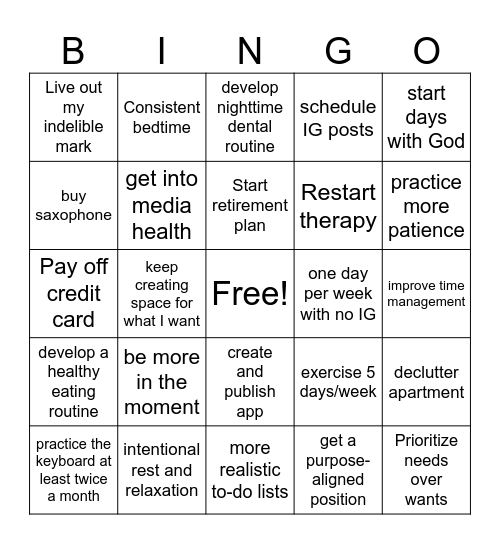 Vision 2025 - Keep the Faith Bingo Card