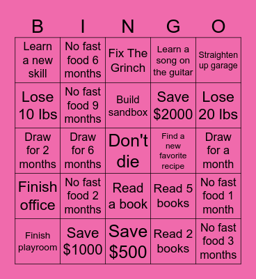 2025 Bingo Card