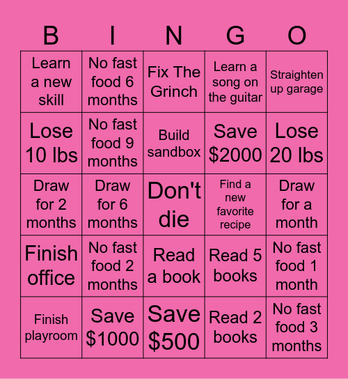 2025 Bingo Card