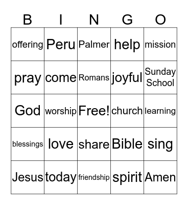 GOOD NEWS Bingo Card