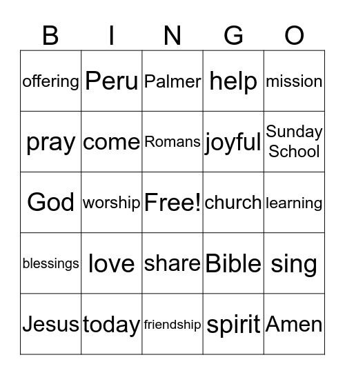 GOOD NEWS Bingo Card