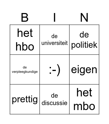 Woorden 5.1 en 5.2 Bingo Card