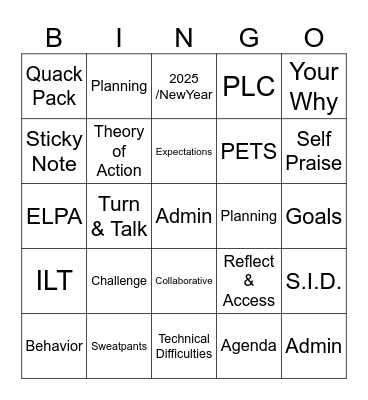 Good Times Bingo Card