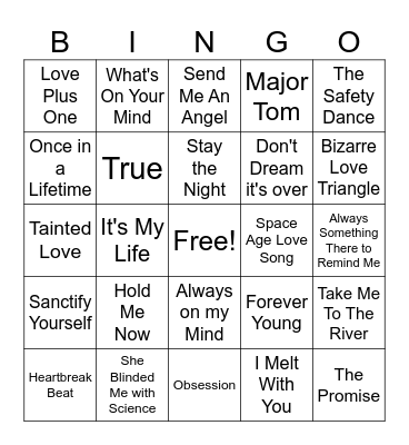 New Wave Bingo Card