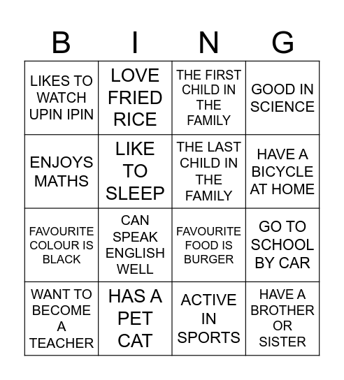 DO YOU KNOW YOUR FRIEND? Bingo Card