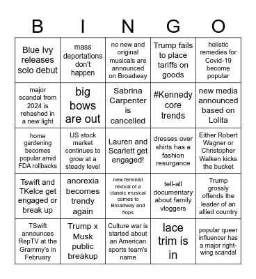 2025 BINGO Card
