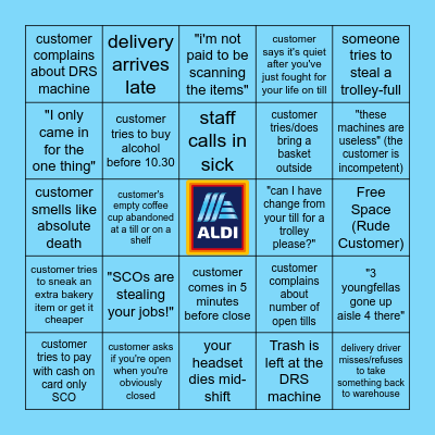 Aldi Bingo Card