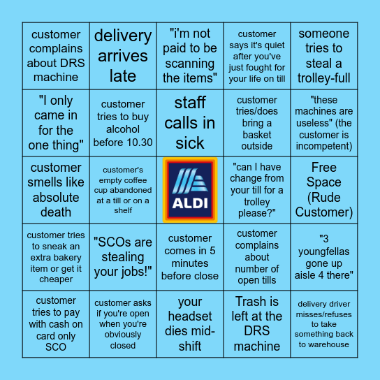 Aldi Bingo Card