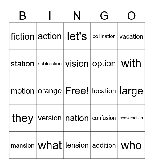 Cycle 12 Bingo Card