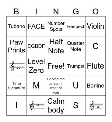 MUSIC REVIEW Bingo Card