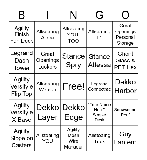 Cronan Scavenger Hunt Bingo Card