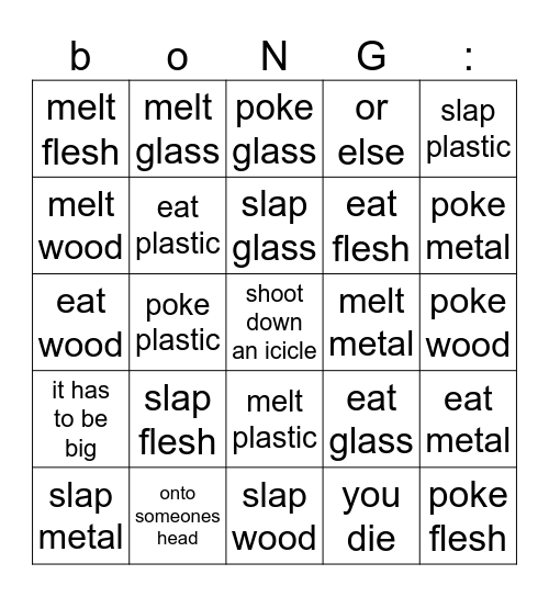 Bong:) Bingo Card