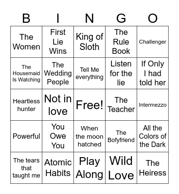 Book Bingo Card