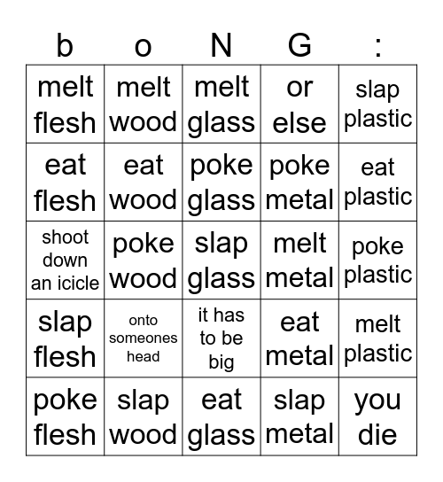 Bong:) Bingo Card