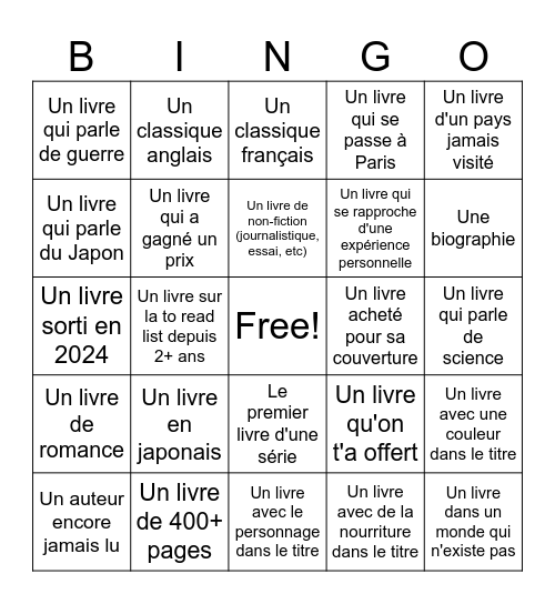 Lecture 2025 - Erina & Julie Bingo Card