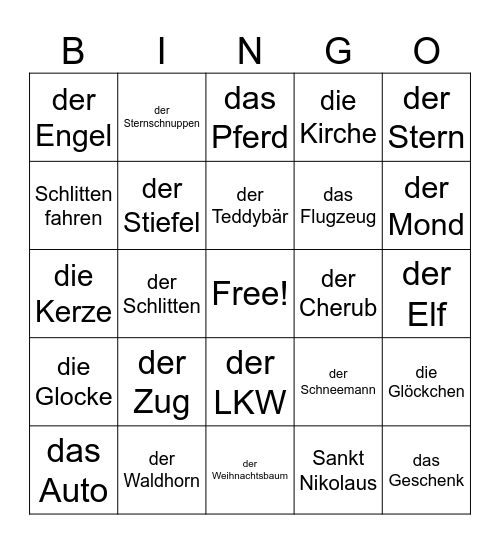 Adventskalender Bingo Card