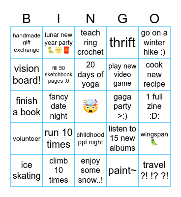 AAH! WINTER! 2024-2025! BINGO! 😅😊🥱 Bingo Card