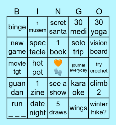 O! WINTER BINGO Card