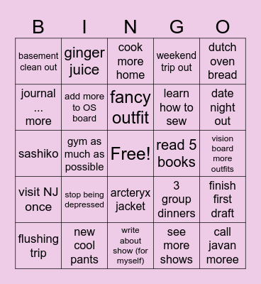 winter Bingo Card