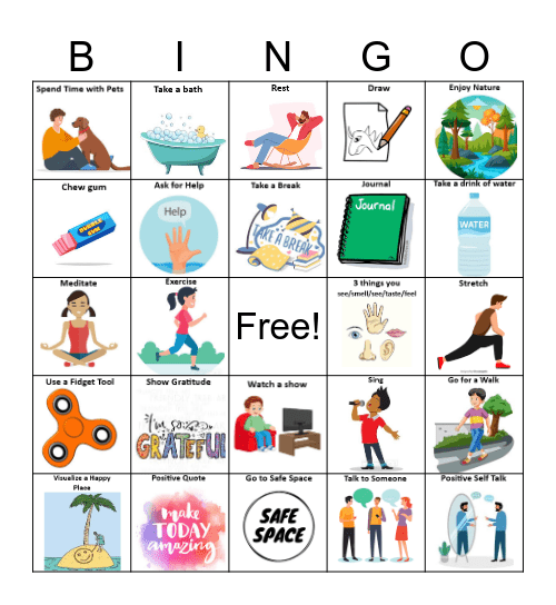 Self-Regulation Strategies Bingo Card
