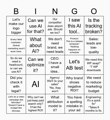 2025 Marketing Bingo Card
