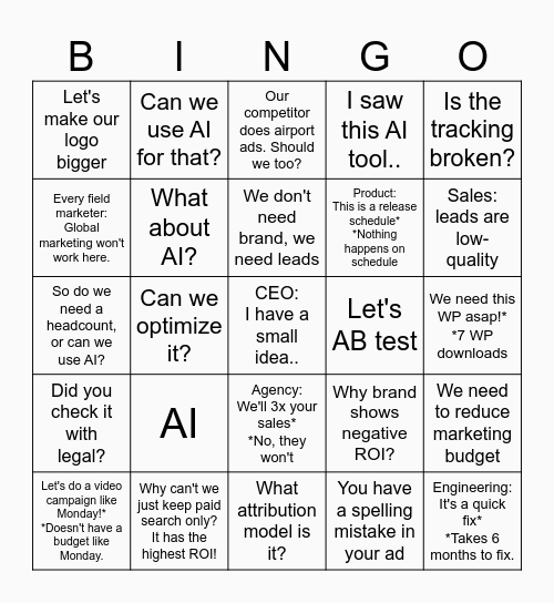 2025 Marketing Bingo Card