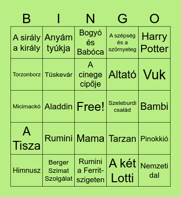 Az olvasás éjszakája Bingo Card